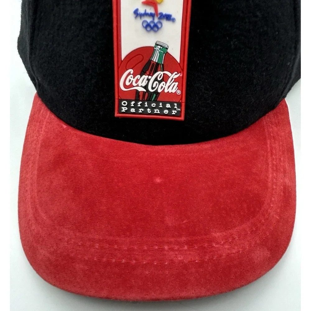 Sydney 2000 Olympic Games Cap Coca-Cola Coke Hat Wool & Suede‎ Vintage 1996